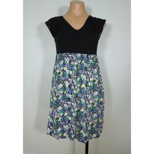 MOSSIMO Dress S SMALL Juniors Floral Black Solid Top